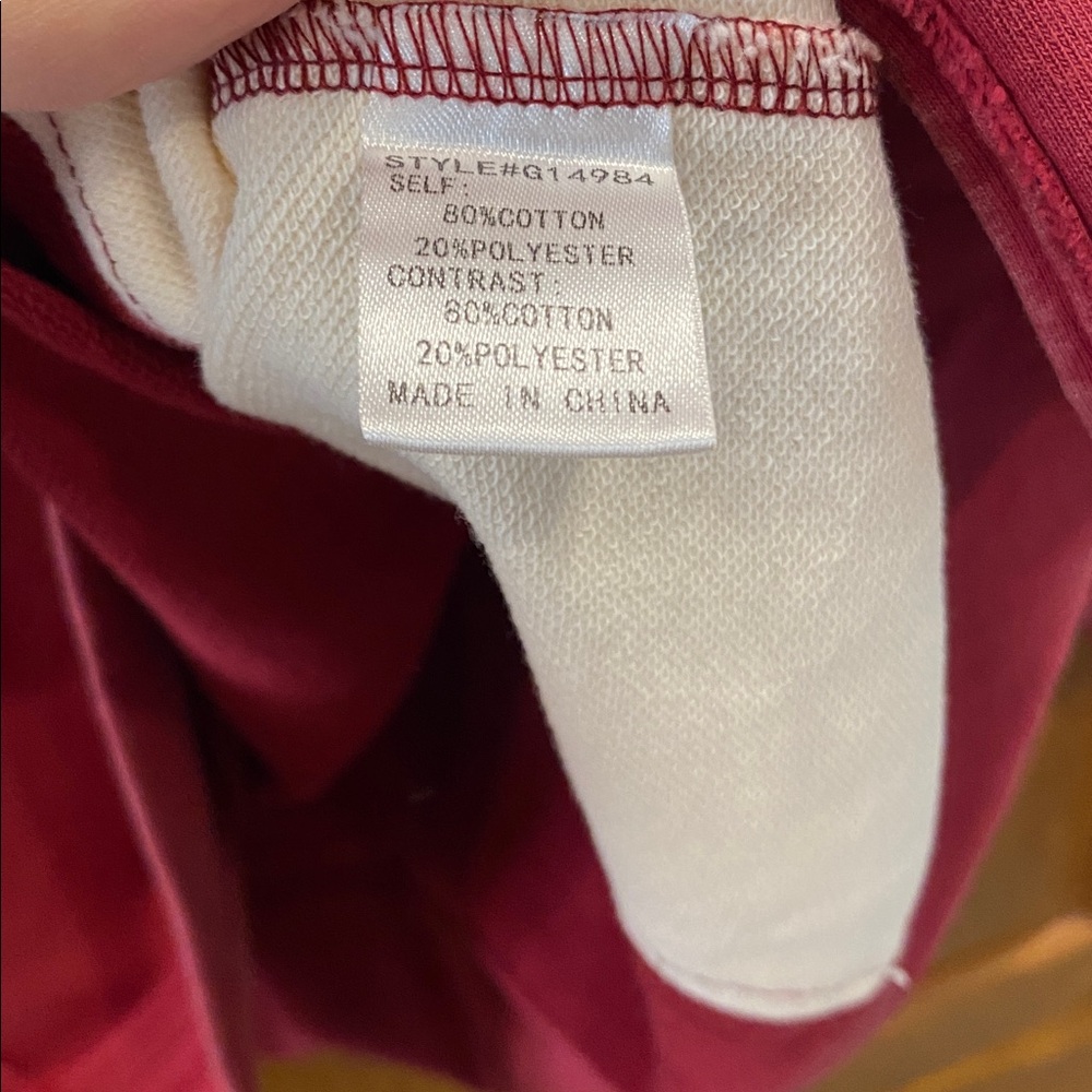 NWT JODIFL Burgundy and White Sweatshirt size small - Picture 4 of 5